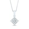 Thumbnail Image 1 of 0.50 CT. T.W. Composite Diamond Tilted Square Pendant in 10K White Gold