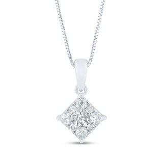 0.50 CT. T.W. Composite Diamond Tilted Square Pendant in 10K White Gold
