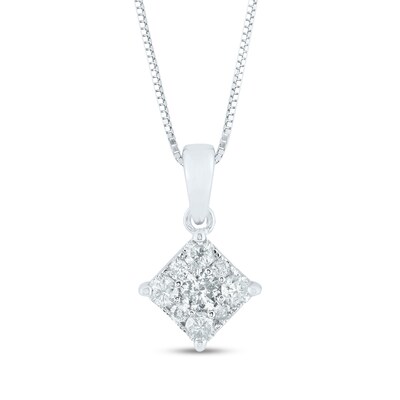 0.50 CT. T.W. Composite Diamond Tilted Square Pendant in 10K White Gold
