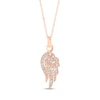 Thumbnail Image 1 of 0.17 CT. T.W. Diamond Angel Wing Pendant in 14K Rose Gold