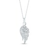 Thumbnail Image 1 of 0.17 CT. T.W. Diamond Angel Wing Pendant in 14K White Gold