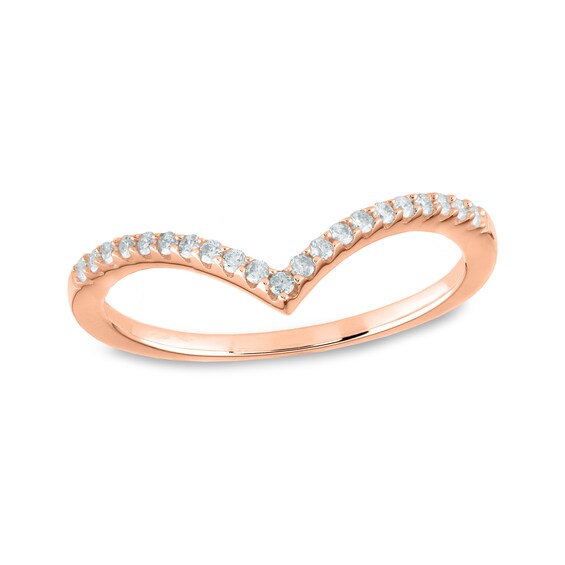 0.15 CT. T.W. Diamond Chevron Band in 14K Rose Gold