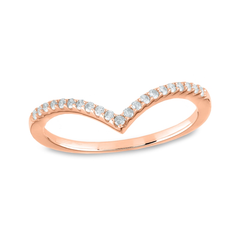 0.15 CT. T.W. Diamond Chevron Band in 14K Rose Gold