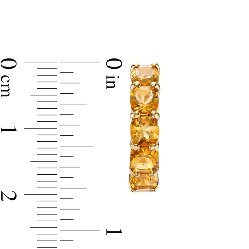 Main Image 3 of 4.0mm Cushion-Cut Citrine Inside-Out Hoop Earrings in 10K Gold