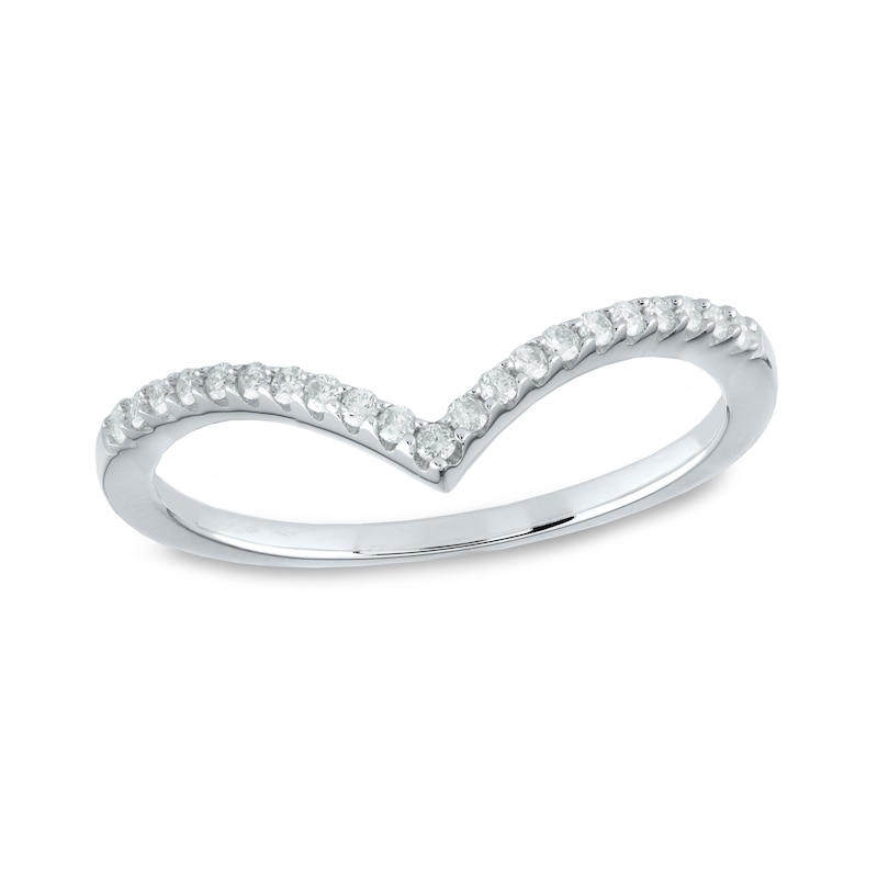 0.15 CT. T.W. Diamond Chevron Band in 14K White Gold