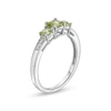 Thumbnail Image 2 of Princess-Cut Peridot and Diamond Accent Three Stone Ring in 10K White Gold