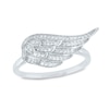 Thumbnail Image 0 of 0.19 CT. T.W. Diamond Angel Wing Ring in 14K White Gold