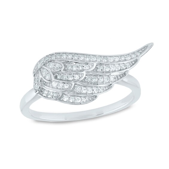 0.19 CT. T.W. Diamond Angel Wing Ring in 14K Gold