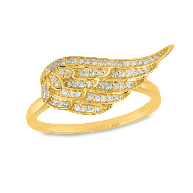 0.19 CT. T.W. Diamond Angel Wing Ring in 14K Gold