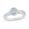 Thumbnail Image 0 of 0.25 CT. T.W. Composite Diamond Frame Twist Shank Ring in 10K White Gold