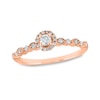 Thumbnail Image 1 of 0.25 CT. T.W. Diamond Frame Scallop Shank Ring in 14K Rose Gold