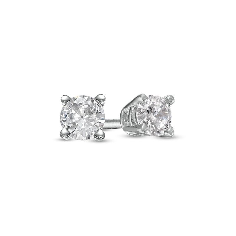 Main Image 1 of 0.20 CT. T.W. Diamond Solitaire Stud Earrings in 10K White Gold
