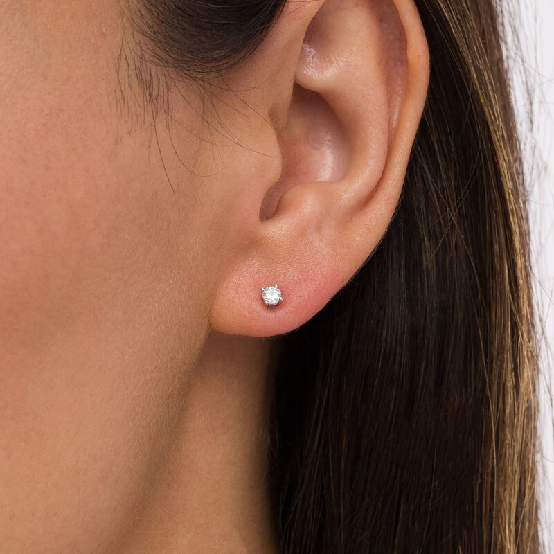 Main Image 2 of 0.20 CT. T.W. Diamond Solitaire Stud Earrings in 10K White Gold
