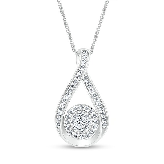 0.50 CT. T.W. Composite Diamond Looped Pendant in 10K White Gold