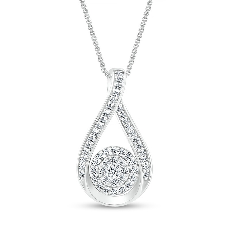 0.50 CT. T.W. Composite Diamond Looped Pendant in 10K White Gold