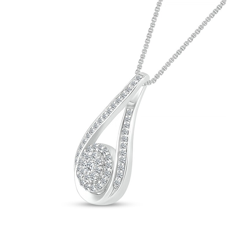 0.50 CT. T.W. Composite Diamond Looped Pendant in 10K White Gold