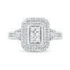 Thumbnail Image 3 of 0.50 CT. T.W. Composite Diamond Double Rectangular Frame Ring in 10K White Gold