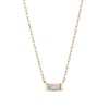 Thumbnail Image 1 of Baguette Opal Solitaire Necklace in 10K Gold