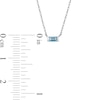 Baguette Swiss Blue Topaz Solitaire Necklace in 10K White Gold