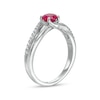 Thumbnail Image 1 of 5.0mm Lab-Created Ruby and White Sapphire Bypass Split Shank Ring in Sterling Silver