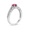 Thumbnail Image 2 of 5.0mm Lab-Created Ruby and White Sapphire Bypass Split Shank Ring in Sterling Silver