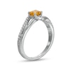 Thumbnail Image 2 of 5.0mm Citrine and White Lab-Created Sapphire Bypass Split Shank Ring in Sterling Silver