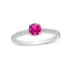Thumbnail Image 0 of 5.0mm Lab-Created Ruby and White Sapphire Ring in Sterling Silver