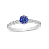 Thumbnail Image 0 of 5.0mm Lab-Created Blue and White Sapphire Ring in Sterling Silver