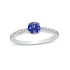 Thumbnail Image 1 of 5.0mm Lab-Created Blue and White Sapphire Ring in Sterling Silver
