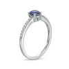 Thumbnail Image 2 of 5.0mm Lab-Created Blue and White Sapphire Ring in Sterling Silver