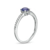 Thumbnail Image 3 of 5.0mm Lab-Created Blue and White Sapphire Ring in Sterling Silver