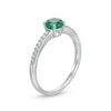Thumbnail Image 2 of 5.0mm Lab-Created Emerald and White Sapphire Ring in Sterling Silver