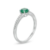 Thumbnail Image 2 of 5.0mm Lab-Created Emerald and White Sapphire Ring in Sterling Silver