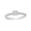 Thumbnail Image 0 of 5.0mm Lab-Created Opal and White Sapphire Ring in Sterling Silver