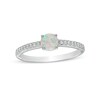 Thumbnail Image 1 of 5.0mm Lab-Created Opal and White Sapphire Ring in Sterling Silver