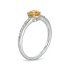 Thumbnail Image 3 of 5.0mm Citrine and White Lab-Created Sapphire Ring in Sterling Silver