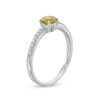 Thumbnail Image 2 of 5.0mm Peridot and White Lab-Created Sapphire Ring in Sterling Silver