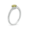 5.0mm Peridot and White Lab-Created Sapphire Ring in Sterling Silver