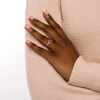 Thumbnail Image 1 of 5.0mm Lab-Created Ruby and White Sapphire Bypass Frame Split Shank Ring in Sterling Silver