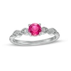 Thumbnail Image 0 of 5.0mm Lab-Created Ruby and White Sapphire Teardrops Ring in Sterling Silver