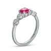 Thumbnail Image 2 of 5.0mm Lab-Created Ruby and White Sapphire Teardrops Ring in Sterling Silver