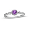 Thumbnail Image 0 of 4.0mm Amethyst and 0.04 CT. T.W. Diamond Marquise Ring in 10K White Gold