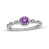 Thumbnail Image 1 of 4.0mm Amethyst and 0.04 CT. T.W. Diamond Marquise Ring in 10K White Gold