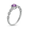 Thumbnail Image 3 of 4.0mm Amethyst and 0.04 CT. T.W. Diamond Marquise Ring in 10K White Gold