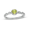Thumbnail Image 0 of 4.0mm Peridot and 0.04 CT. T.W. Diamond Marquise Ring in 10K White Gold