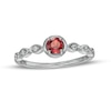 Thumbnail Image 0 of 4.0mm Garnet and 0.04 CT. T.W. Diamond Marquise Ring in 10K White Gold