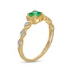 Thumbnail Image 2 of 4.0mm Princess-Cut Lab-Created Emerald and 0.04 CT. T.W. Diamond Marquise Ring in 10K Gold