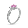 Thumbnail Image 3 of 5.0mm Pink and White Lab-Created Sapphire Bypass Collar Ring in Sterling Silver
