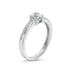 Thumbnail Image 3 of 5.0mm White Lab-Created Sapphire Mirrored Shank Ring in Sterling Silver