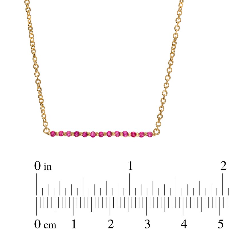 Ruby Bar Necklace in 10K Gold